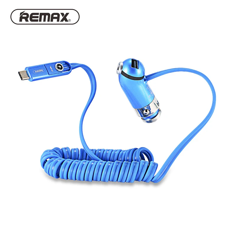 Автомобильное зарядное устройство Remax 2.4A USB с кабелем 2 в 1 быстрая зарядка для