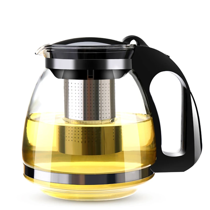 

750/1500ml Handmade Teapot With Filter Heat Resistant Glass Tea Pot Infuser Stainless Steel Kettle Wholesale Tea Pots Drinkware