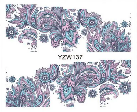 

1 Sheet Blooming Flower Nail Art Water Decals Transfer Sticker