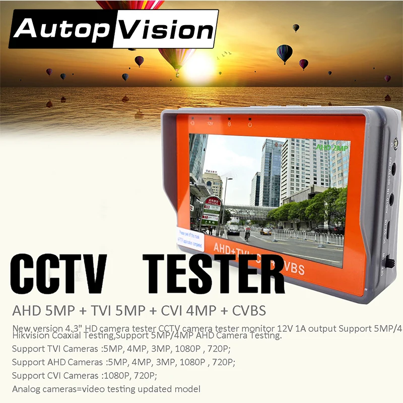 IV7W 4,3 дюймов четыре-в-одном 5MP CCTV камера тестер монитор AHD CVI TVI CVBS аналоговая камера s тестирование 1080P Аудио тестовой 12V1A выход