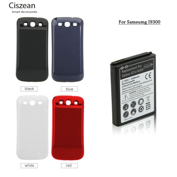 4300mAh Extended + Back Cover For Samsung Galaxy S3 III S 3 i9300 I9308 I9305 L710 i747 i535 R530 T999 M440S batteries - AliExpress