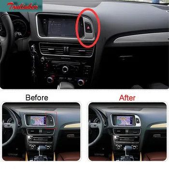

Tonlinker Interior Safety warning light button Cover Stickers for AUDI Q5 2009-18 Car styling 1PCS Stainless steel Cover Sticker