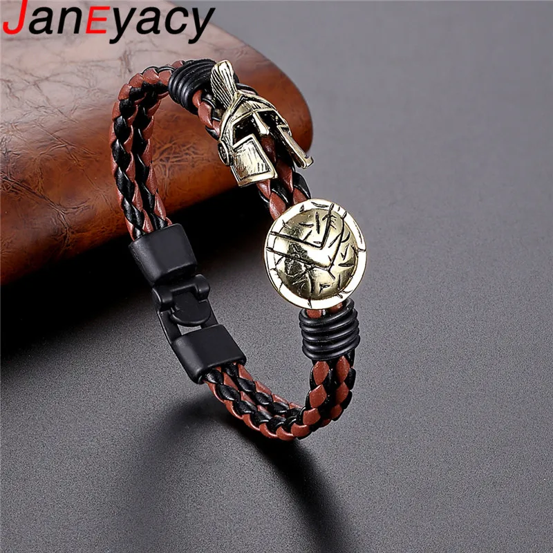 

2019 Fashion Spartan Helmet Men Bracelet Europe Explosion Jewelry Retro Women Bracelet Ladies Brave Knight Bracelet Fine Gift