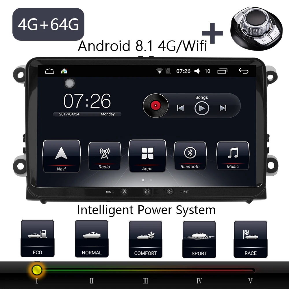 Car Multimedia player 1 Din Android 8.1 Car DVD For VW/Volkswagen/Golf/Polo/Tiguan/Passat/Jetta /CC/SEAT/leon/Skoda/EOS 9