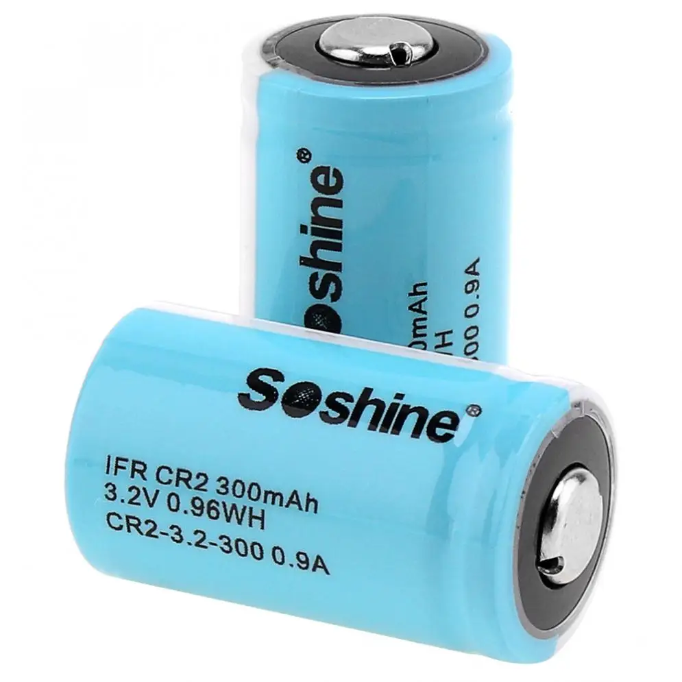 4 шт./лот Soshine IFR CR2 3,2 V 300mAh LiFePO4 аккумуляторная батарея+ батарейный блок для фонарика/фары/камеры