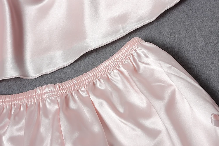 Пикантные Для женщин кружева шелковые пижамы комплекты Бесплатная доставка 2017 Новый дизайн укороченные штаны пижамные комплекты топы с