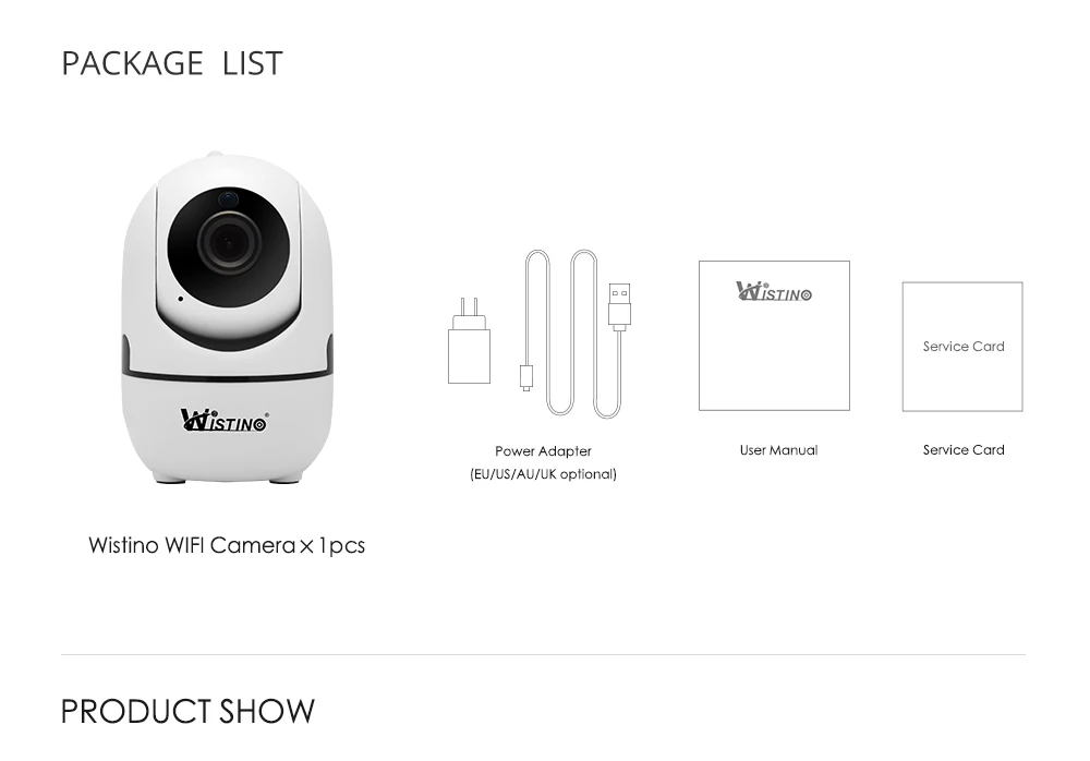 Wistino CCTV  Wireless IP Camera  Auto Tracking 720P Surveillance Security Home Camera Indoor PTZ Video Baby Monitor Wifi Night Vision (13)