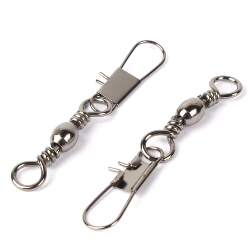 

100pcs/lot Fishing Tool Swivels Interlock Snap Fishing Lure Tackles Winter Fishing Gear Accessories Connector Swivel