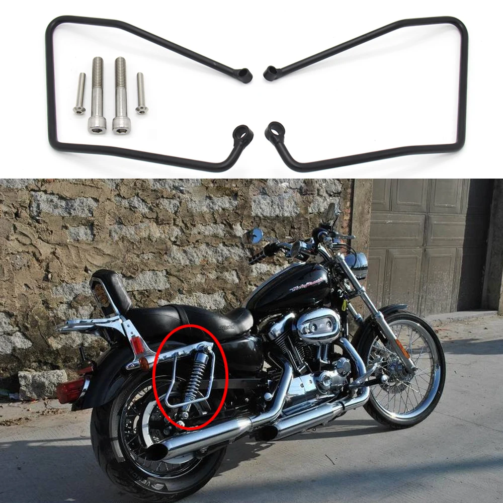 

Chrome Motorcycle Saddlebag Support Brackets Case for For Harley Sportster Iron XL883 XL1200 X48 2004-2016 04-16