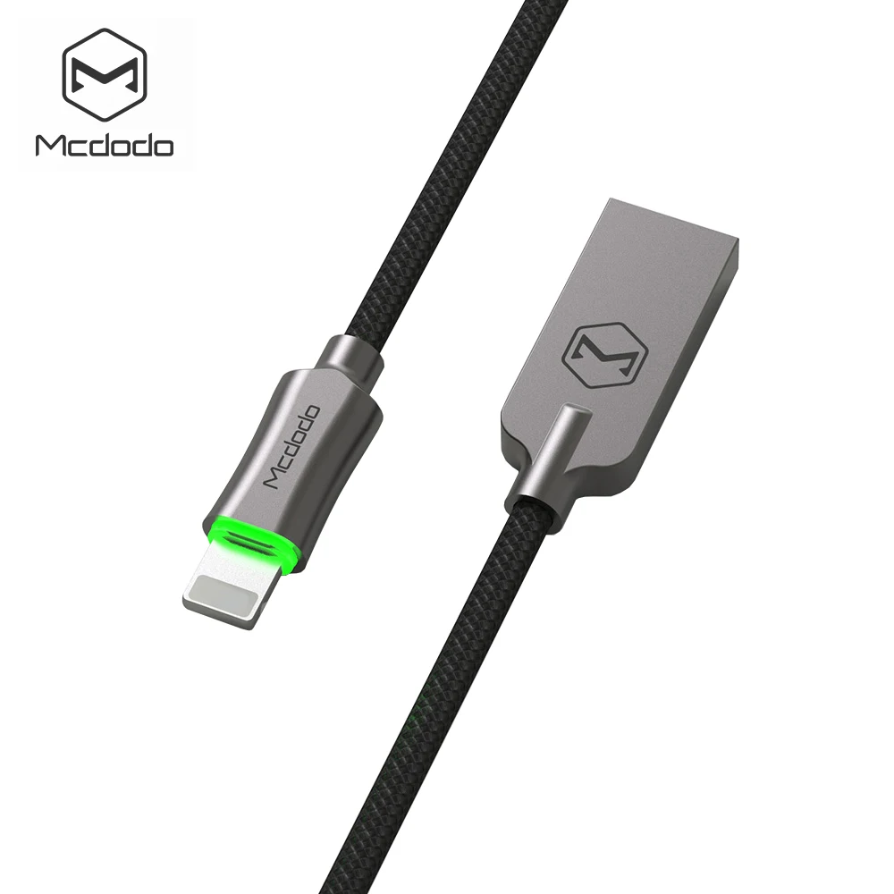MCDODO USB кабель для iPhone 7 Plus быстрой зарядки кабель Lightning/USB кабель для iPhone со светодиодом для Iphone 8 5S 6 S Дата-кабели
