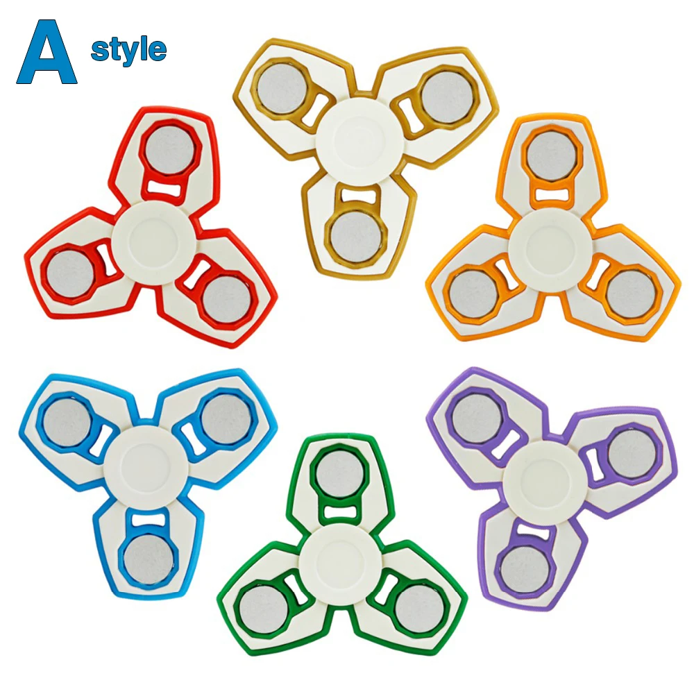 Multi Colors Triangle Hand Fidget Fingertip Spinner Long Rotation Time Stainless Steel Bearing