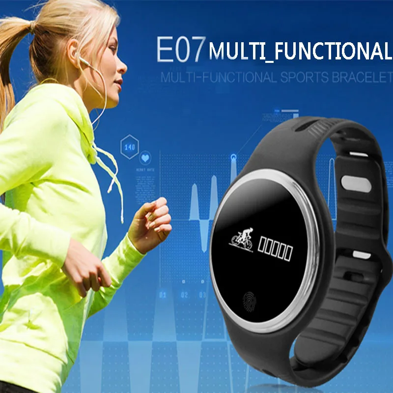 Yulubu E07 Bluetooth 4,0 Водонепроницаемый Смарт Браслет спортивные Фитнес Трекер Смарт-браслет шагомер, смарт-браслет для iOS и Android