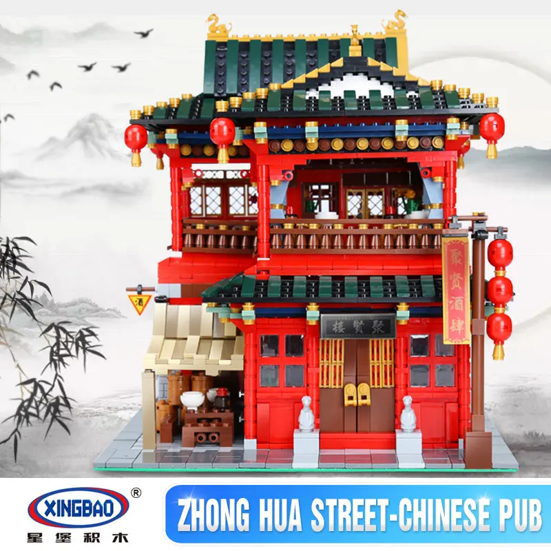 

Xingbao 01002 Creative MOC Series 3267Pcs The Beautiful Tavern Set Children Educational Building Blocks Bricks Toys Model Gifts