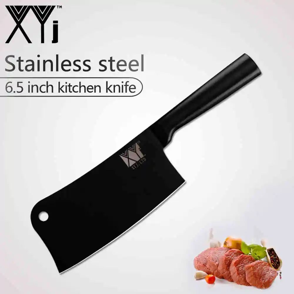 C.6.5chopping kinfe XYj набор кухонных ножей из нержавеющей стали, все черные " утилита 6,5" кухонные Точилки " Santoku точилка для ножей держатель для бара - Цвет: C.6.5chopping kinfe