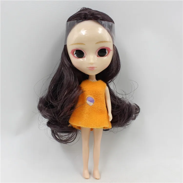 Мини blyth кукла 10 см DIY милые длинные волосы kawaii не закрывает глаза не может изменить цвет глаз - Цвет: N