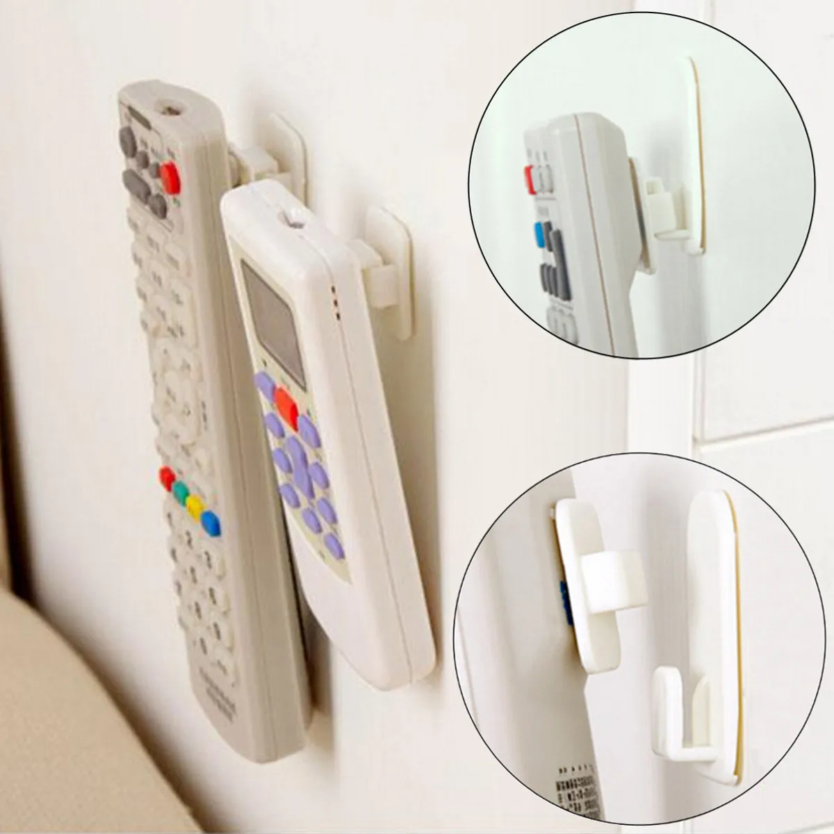 4PCS Self Adhesive Sticky Hooks Remote Control Holder Plastic Hooks Wall Hanger 4PCS Self Adhesive Sticky Hooks Remote Control Holder Plastic Hooks Wall Hanger