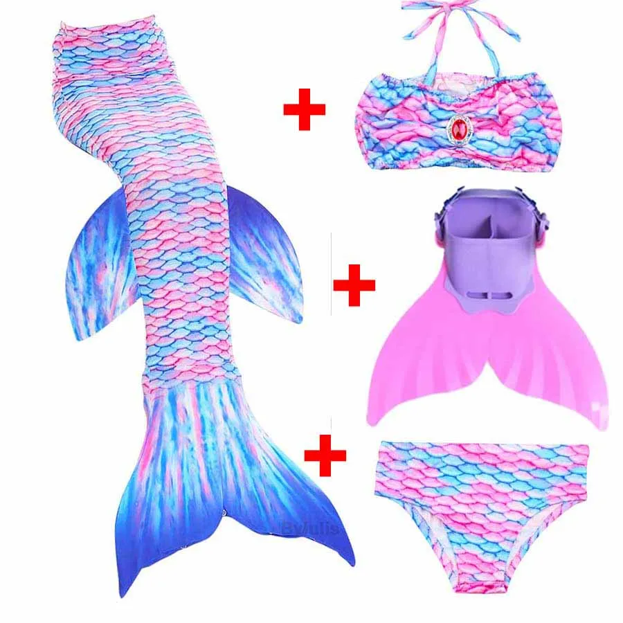 Детский купальник Русалочки с моноластом 4 шт./компл.|swimming mermaid tail|mermaid tailswimmable tails |