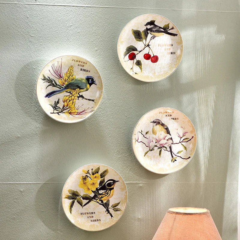modern creative bird flower decorative wall dishes porcelain decorative plates vintage home decor craftschina - Decorative Wall Plates modern creative bird flower decorative wall dishes porcelain decorative plates vintage home decor craftschina - Decorative Wall Plates