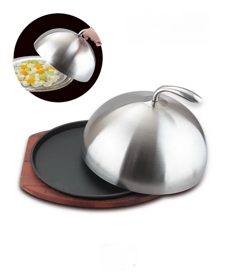 Сферическая крышка из нержавеющей стали, Корейская покрытая железной пластиной, обожженная Крышка для стейка, покрытая крышками для стейка, крышки для еды