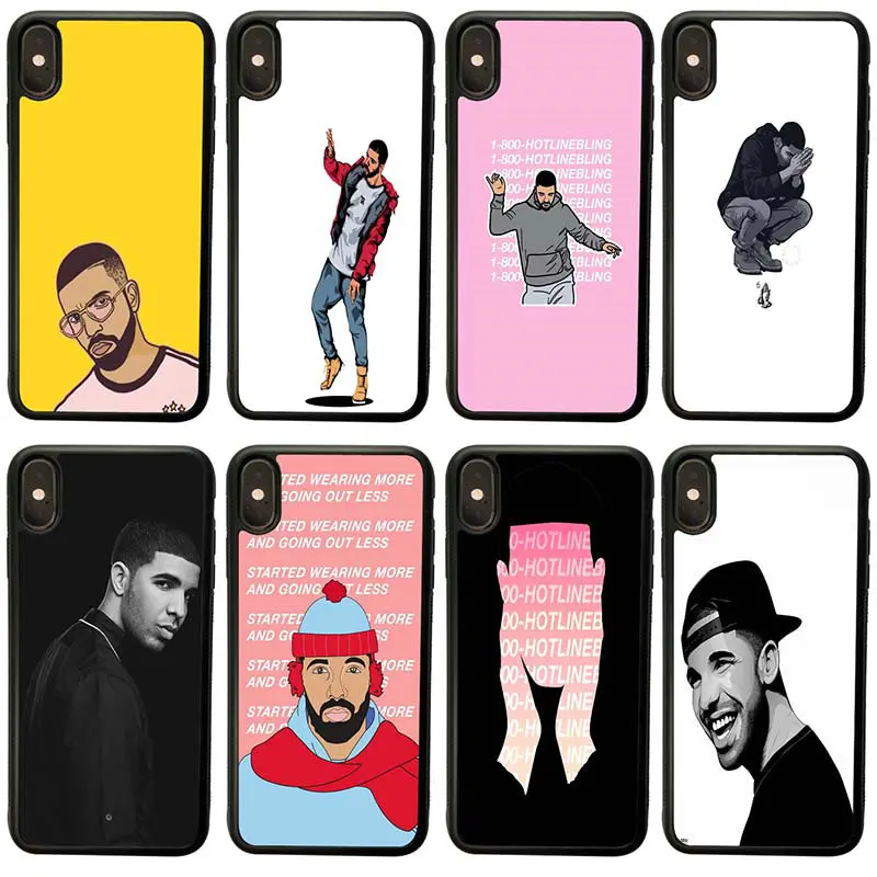 

Cute Drake One Dance Bling Cell Phone Case Hard Plastic Cover Shell for iphone 4 4S 5 5S SE 6 6S 8 7 Plus X XR XS Max Cases