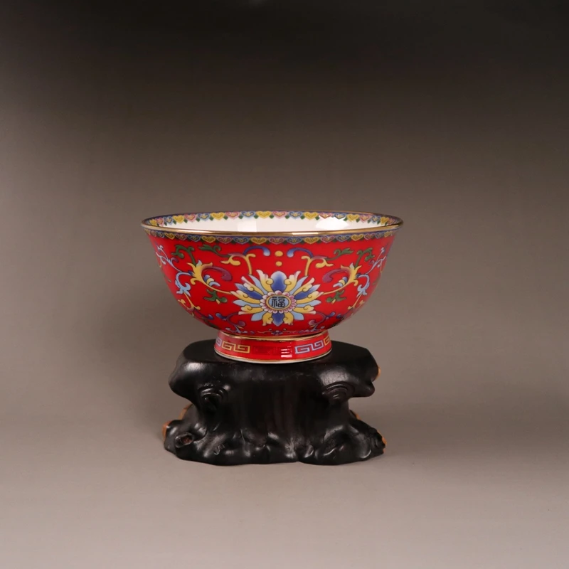 

Porcelain, Qianlong, enamel, coloured gold, pastel, lotus, necessities, home furnishings, boutique, 3 colors, optional