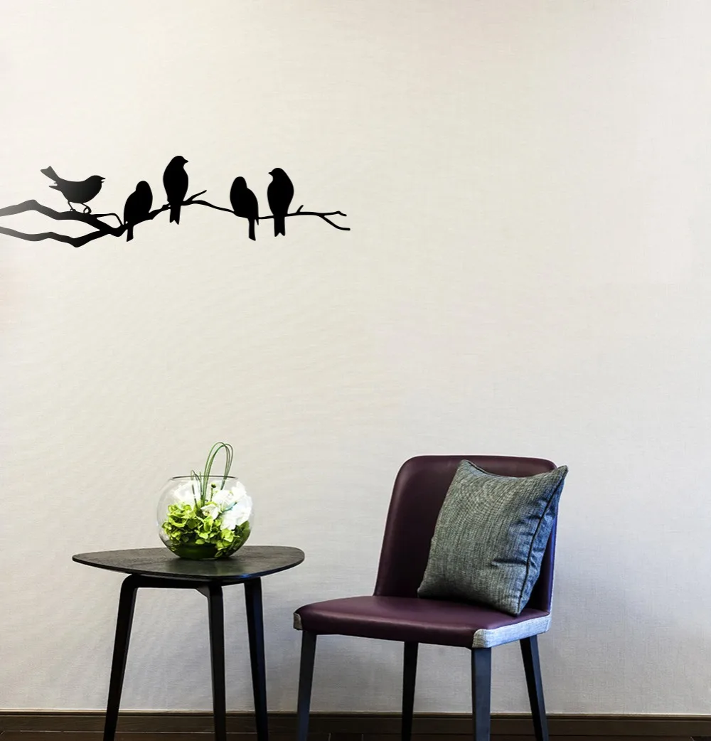 

Cute Five Birds In The Tree Wall Stickers With 11.8"x45" Wall Decal for Bedroom Removable Home Decals Stickers For Living Room