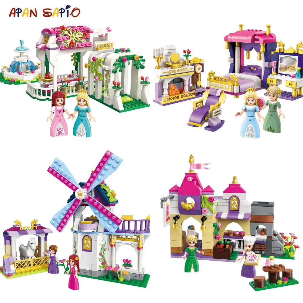 

Princess Castle Model Building Blocks Magical Leah Series Educational Creative Bricks Gifts Toys Compatible with Legoe Figures