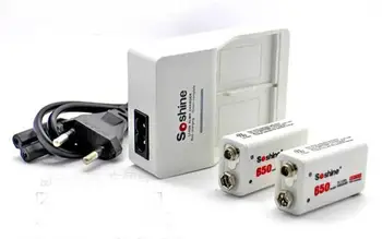 

Original Soshine 9V battery Charger with 2pcs 650 mah Soshine 9V lithium-ion polymer rechargeable battery