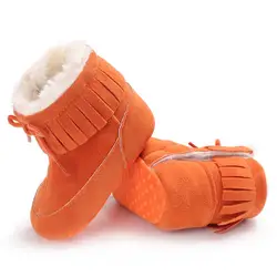Детские зимние Нескользящие утолщенные теплые детские ботинки для новорожденных девочек и мальчиков с мягкой подошвой