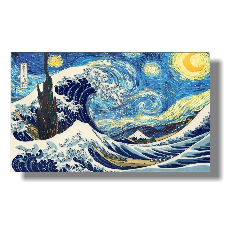 The Great Wave of Kanagawa Vintage Fine Art Print Katsushika Hokusai