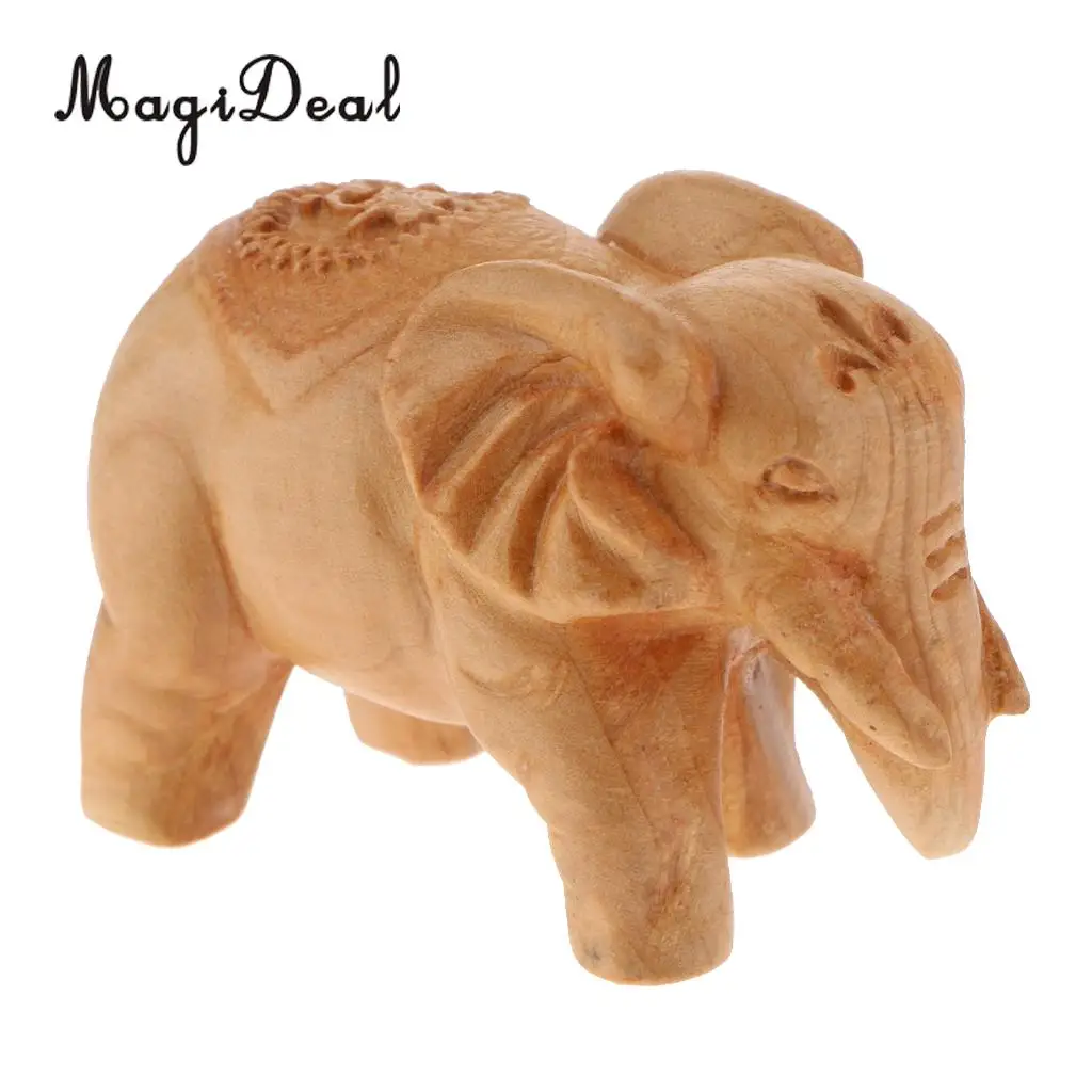 Wooden Elephant Buddha Figurine Sculpture Statue Wedding Birthday Gifts Decorative Ornaments