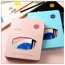 Новое поступление акварель набор краски 36 цветных акварельных картина Зимние ботильоны с ручной росписью переносная живопись комплект железная коробка для хранения товары для рукоделия