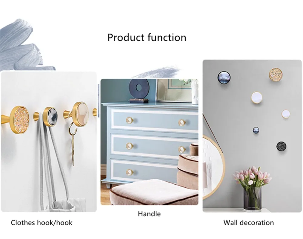 Modern minimalist Mediterranean single hole blue Nordic button cabinet door creative handle wardrobe shell door handle