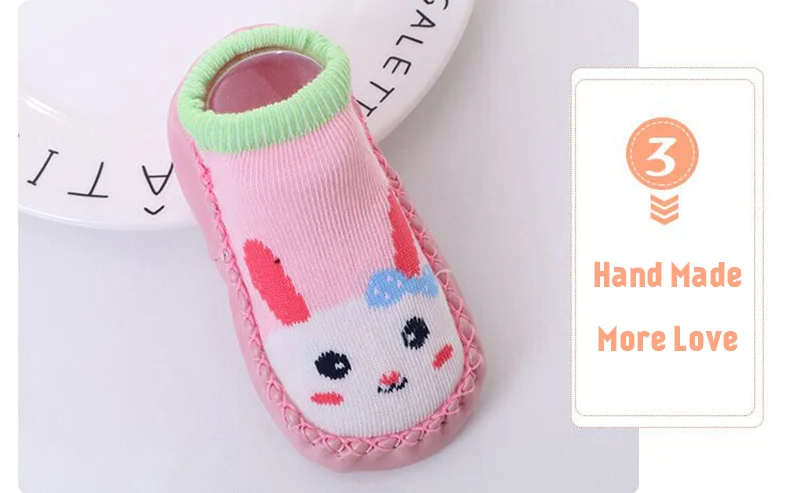 Носки для маленьких детей хлопковые носки с резиновой подошвой для маленьких девочек домашние носки-тапочки с изображением лисы для маленьких мальчиков теплые носки