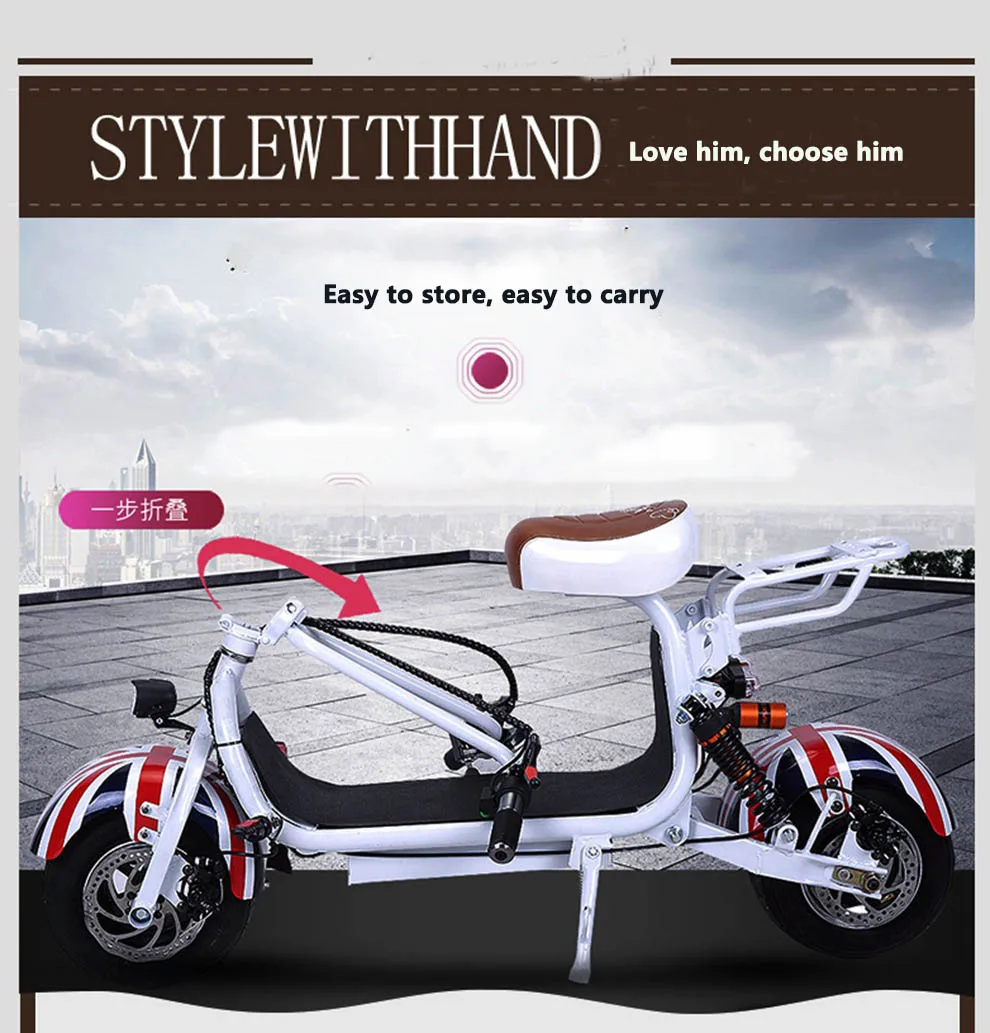 Cheap Fast-folding/ motorcycle Electric scooter Scooter Folding Type Mini electric car Folding Bike Electric Bicycle 1
