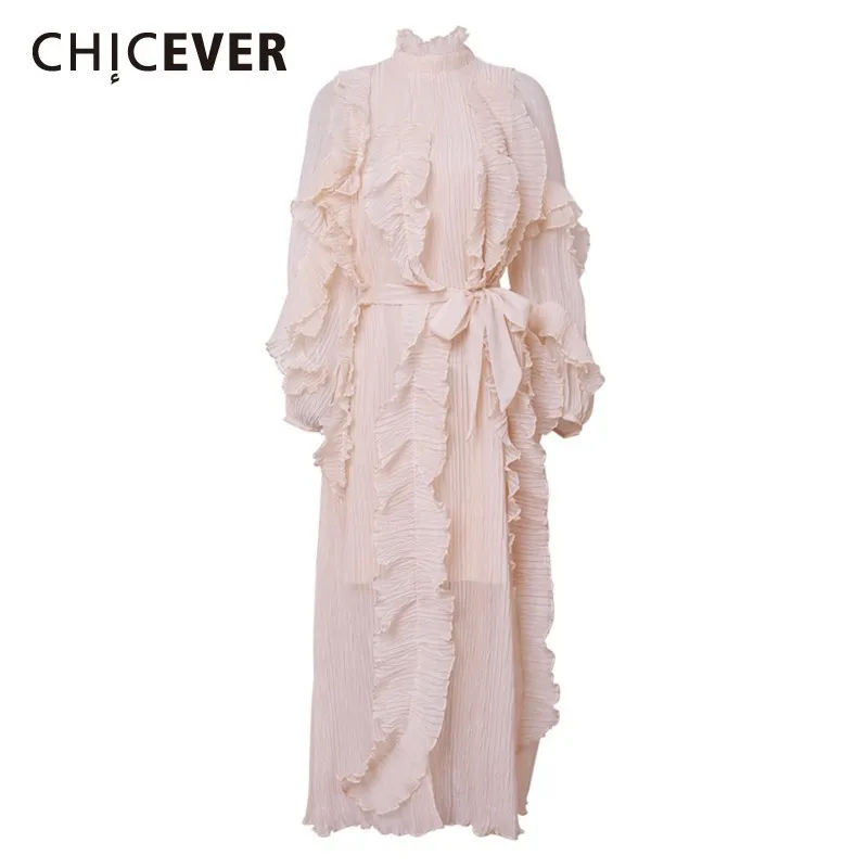 Женское винтажное платье CHICEVER длинное плиссированное до середины голени с