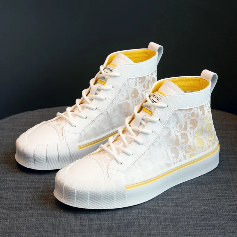 

Women Sneakers 2019 Leather Luxury Shoes Women Designers Casual Leather Round Head High To Help Breathable Women's Shoes