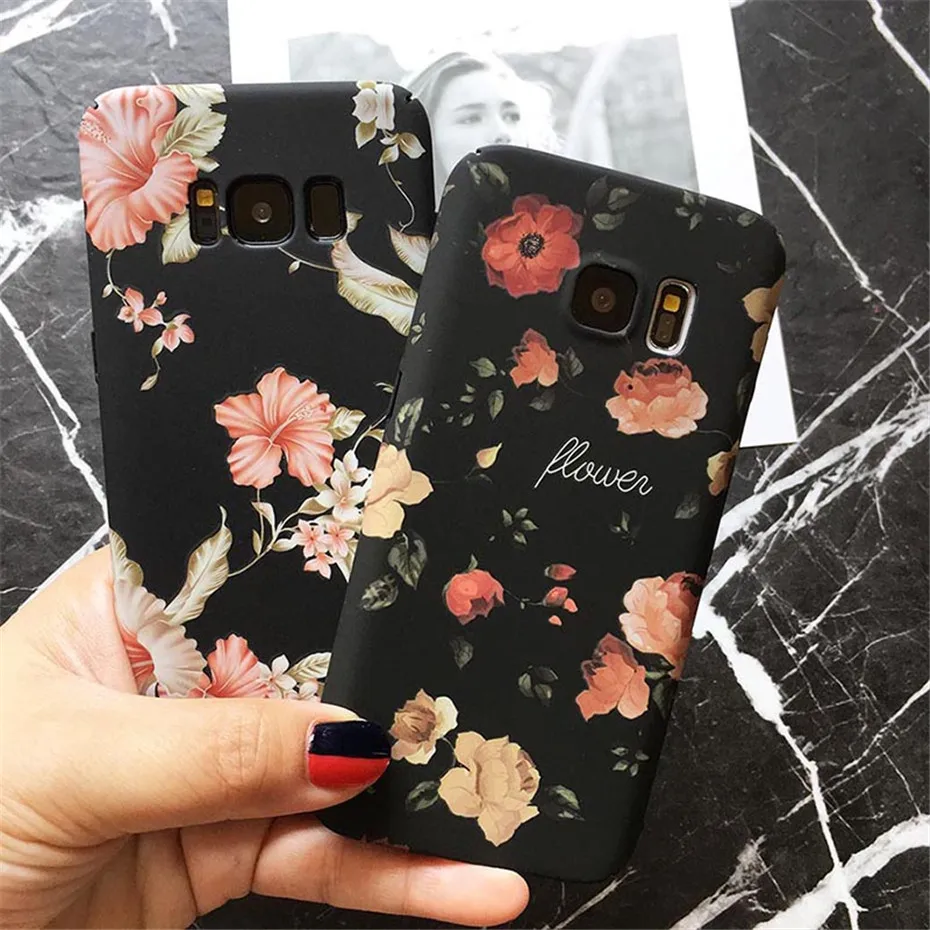 Phone Cases For Samsung Galaxy S8 S7 Edge Case Luxury Floral PC Cover Protective Case For Samsung Galaxy S7 S8 Plus Note 8 Coque (2)