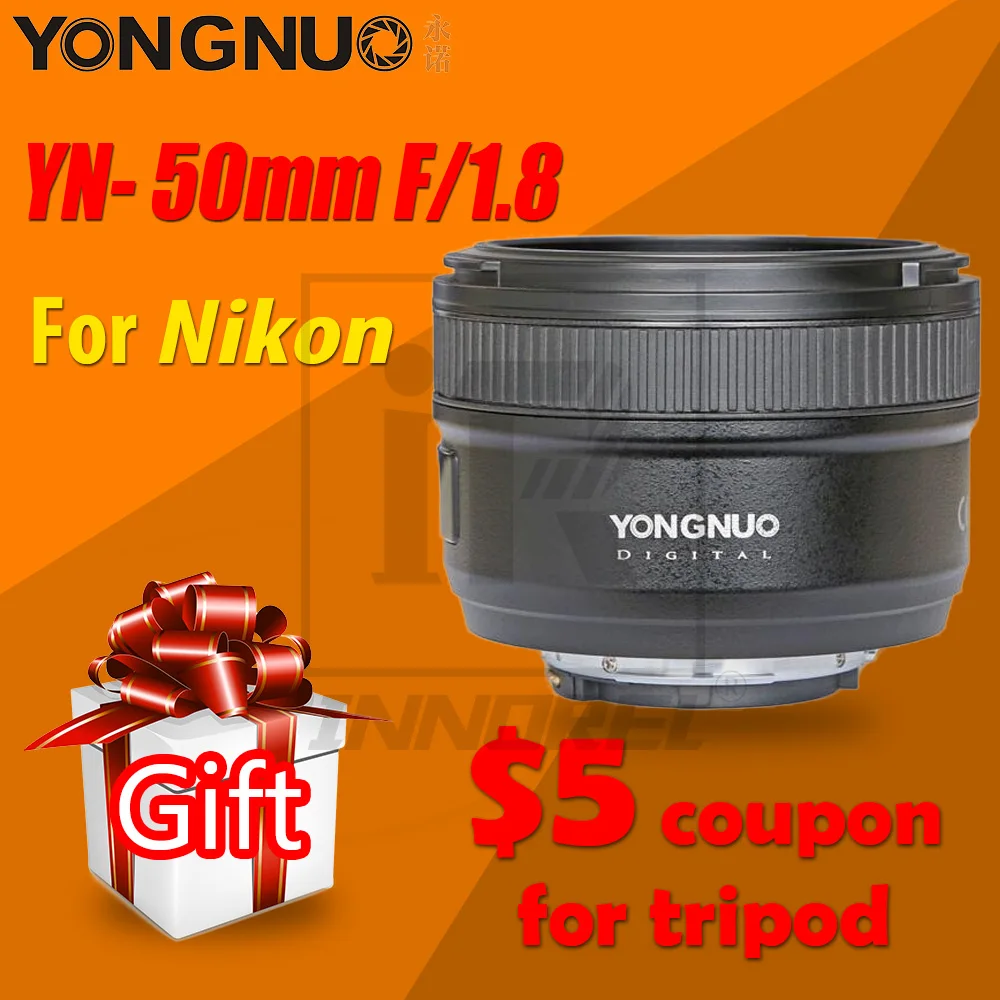 Объектив камеры YONGNUO YN50mm F1.8 MF YN 50 мм f/1,8 AF объектив YN50 апертура Автофокус для NIKON D5300 D5200 D750 D500 DSLR камера s