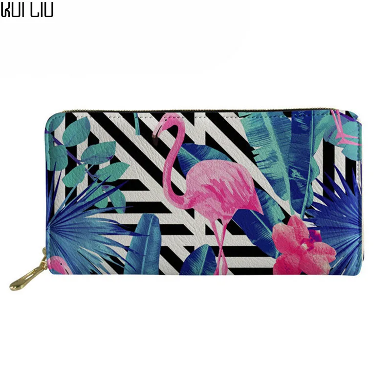 

Customized Purse for Women Cute Cartoon Flamingo Printing Ladies Kawaii Coin Change Pocket Females Clutch Phone Card Wallet