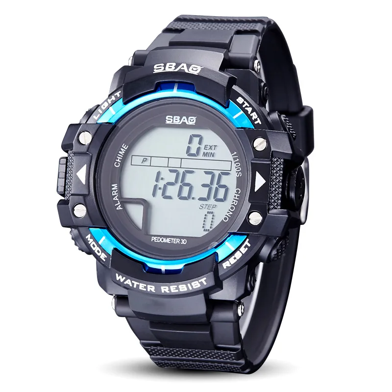 

Fashion Outdoor LED Display Mens Sport Digital Wristwatch Military Waterproof Repeater Calendar Alarm Watch Rubber Strap Watches