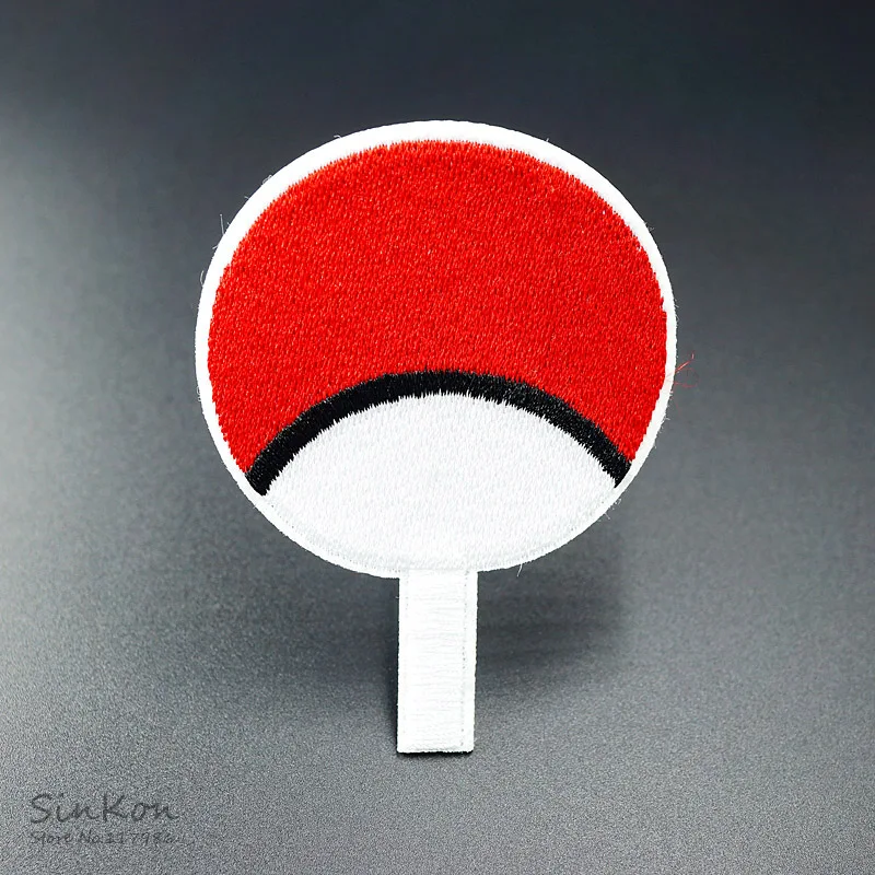 

Uchiha Circular Fan 6.3X8.4cm DIY Cloth Patch Embroidered Cute Badges Hippie Iron On Kids Cartoon For Clothes Stickers