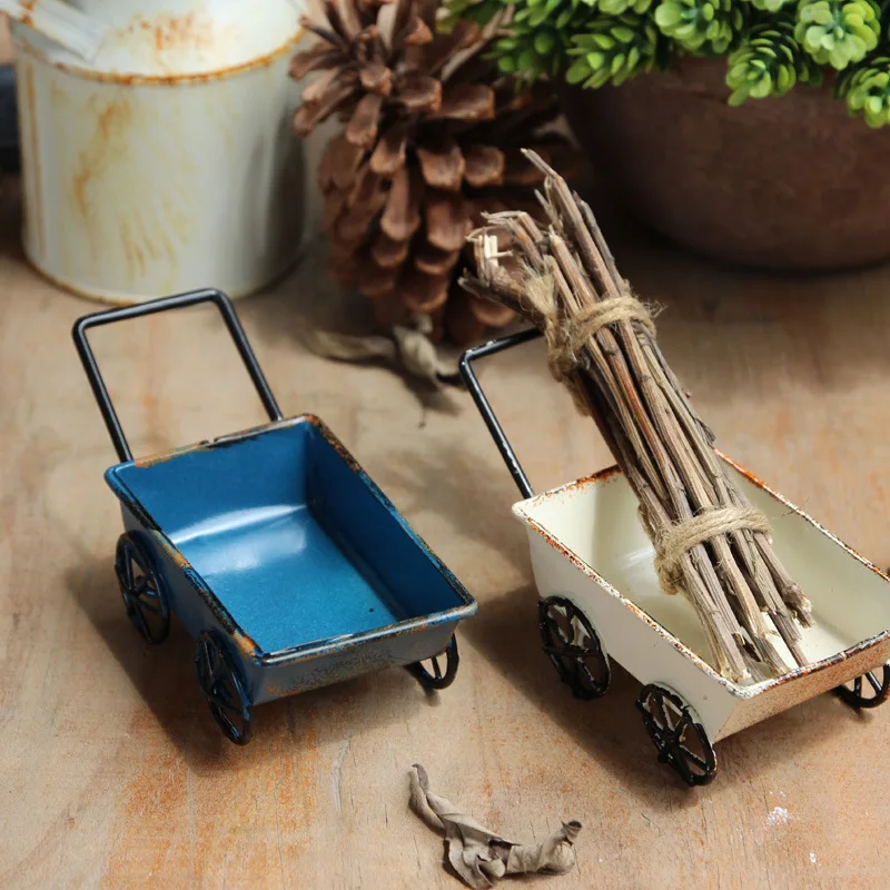 

Vintage Metal Trolleys Mini Carts Miniature Fairy Garden Miniature Craft Home Decor Wedding Decoration