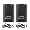 2x 4800mAh Battery Pack + Charger Cable for Xbox 360 Wireless Game Controller Gamepads Battery Pack Xbox 360 Bateria Replacement ► Photo 1/5