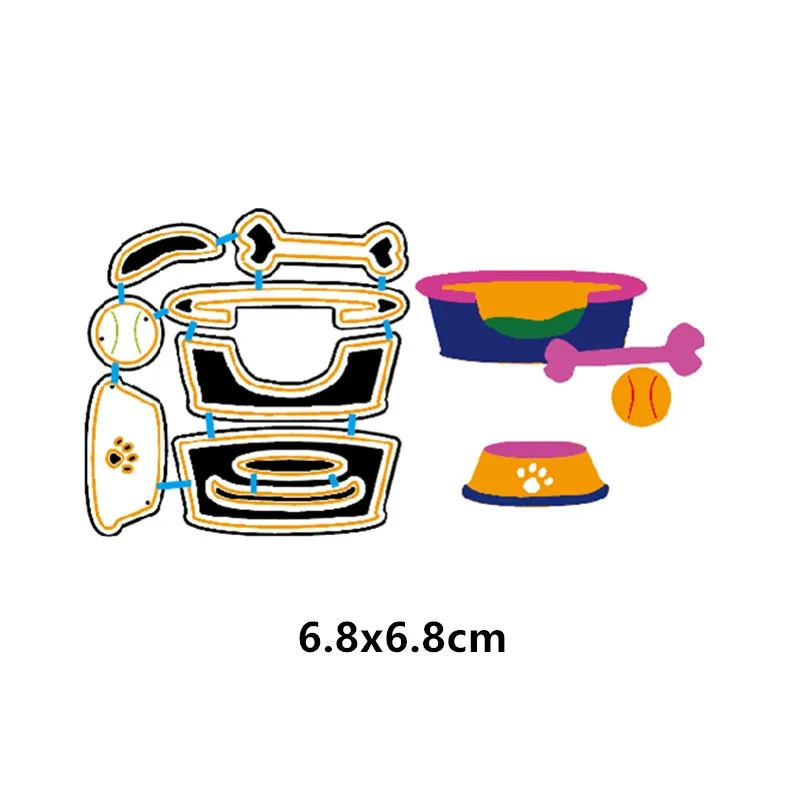 Pet Dog Beds Feeders Bone Toy Set Metal Cutting Dies Stencil for DIY Scrapbooking Photo Paper Cards Decorative Crafts New 2018
