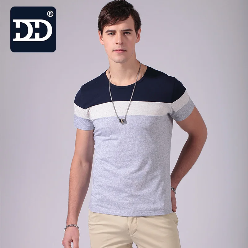 2017 New Summer Fashion Men's T Shirt Casual Patchwork