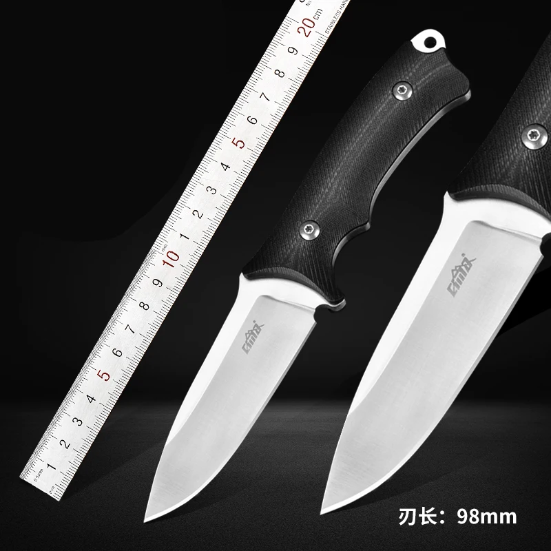 Comprar Cuchillo de hoja fija de supervivencia CIDA G712, cuchilla de AUS 8, mango de diseño G10