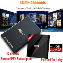 6 months French Spain Live TV Cine IPTV Box 1150+ plus Channels H96 pro+ 4K S912 3GB+32GB Android 6.0 KODI Smart TV Media Player