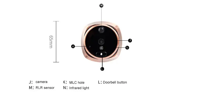 4.3 "TFT Экран Цифровой глазок двери Камера ПИР обнаружения движения Дверные звонки 160 градусов Широкий формат ИК Телезритель двери