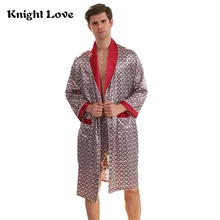 New Luxury Bathrobe Mens Print Plus Size Robe With Shorts 2 Pcs Silk Satin Pajamas Kimono Home Bath Gown Summer Male Nightgown New Luxury Bathrobe Mens Print Plus Size Robe With Shorts 2 Pcs Silk Satin Pajamas Kimono Home Bath Gown Summer Male Nightgown